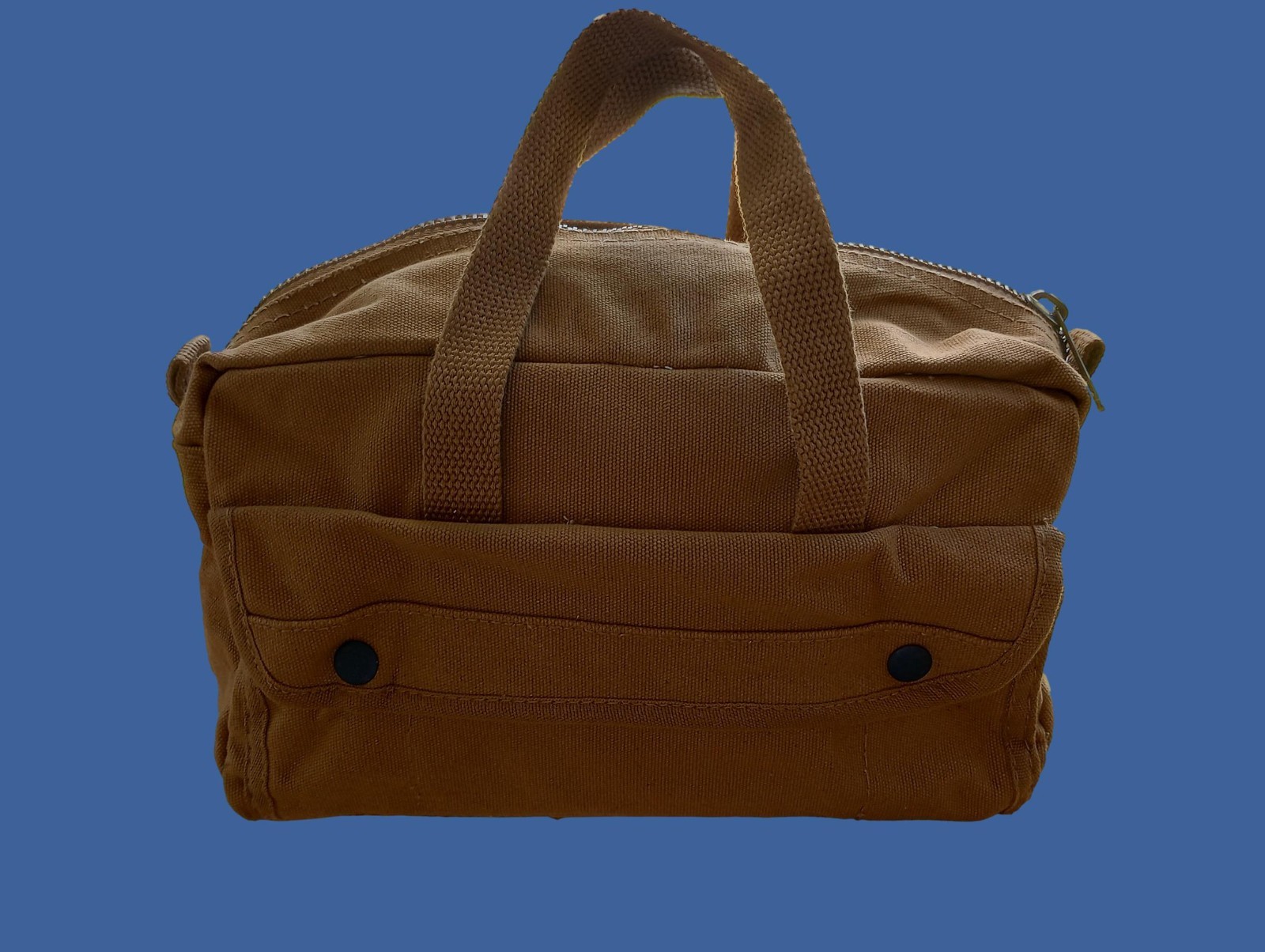 MILITARY STYLE MECHANICS HARD BOTTOM TOOL BAG BRASS ZIPPER HEAVY DUTY COYOTE BRN