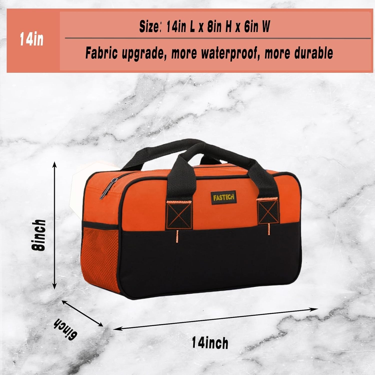 Orange 14-Inch Waterproof Tool Storage Bag – Essential for DIY and Professionals