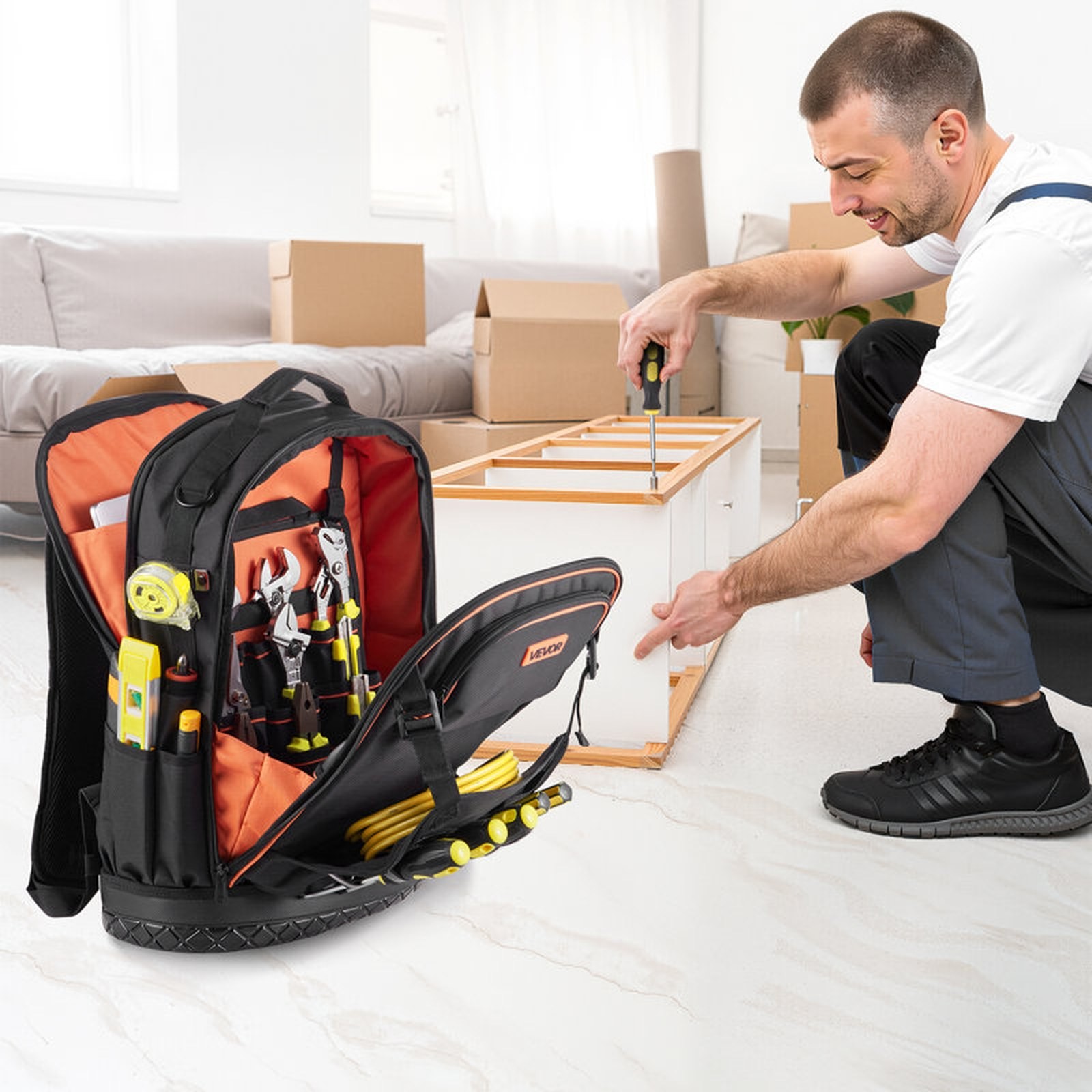 WFX Utility Tool Backpack with 21-Piece Tool Set – 65 Pockets