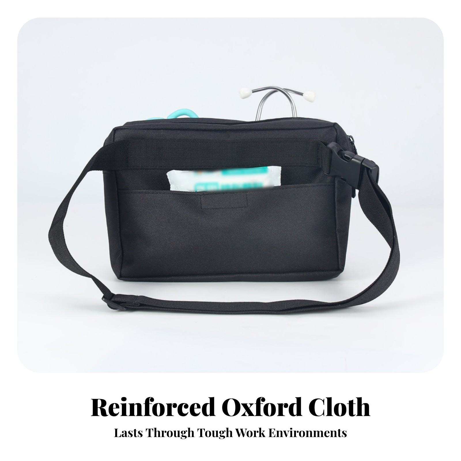 Adjustable Strap Zippered Tool Waist Bag Waist Tool Bag Two Front Pockets