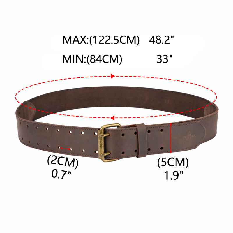 Leather Tools Holster Carry Work Belt 2″ Double Roller Buckle Rig Belt-Xmas Gift