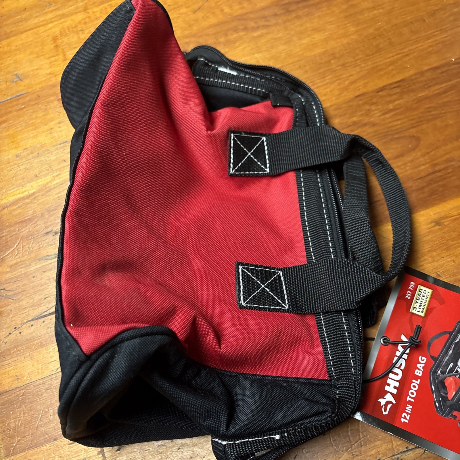 Husky 12 in. 4 Pocket Zippered Tool Bag Wide Mouth Opening- Water Resistant NWT