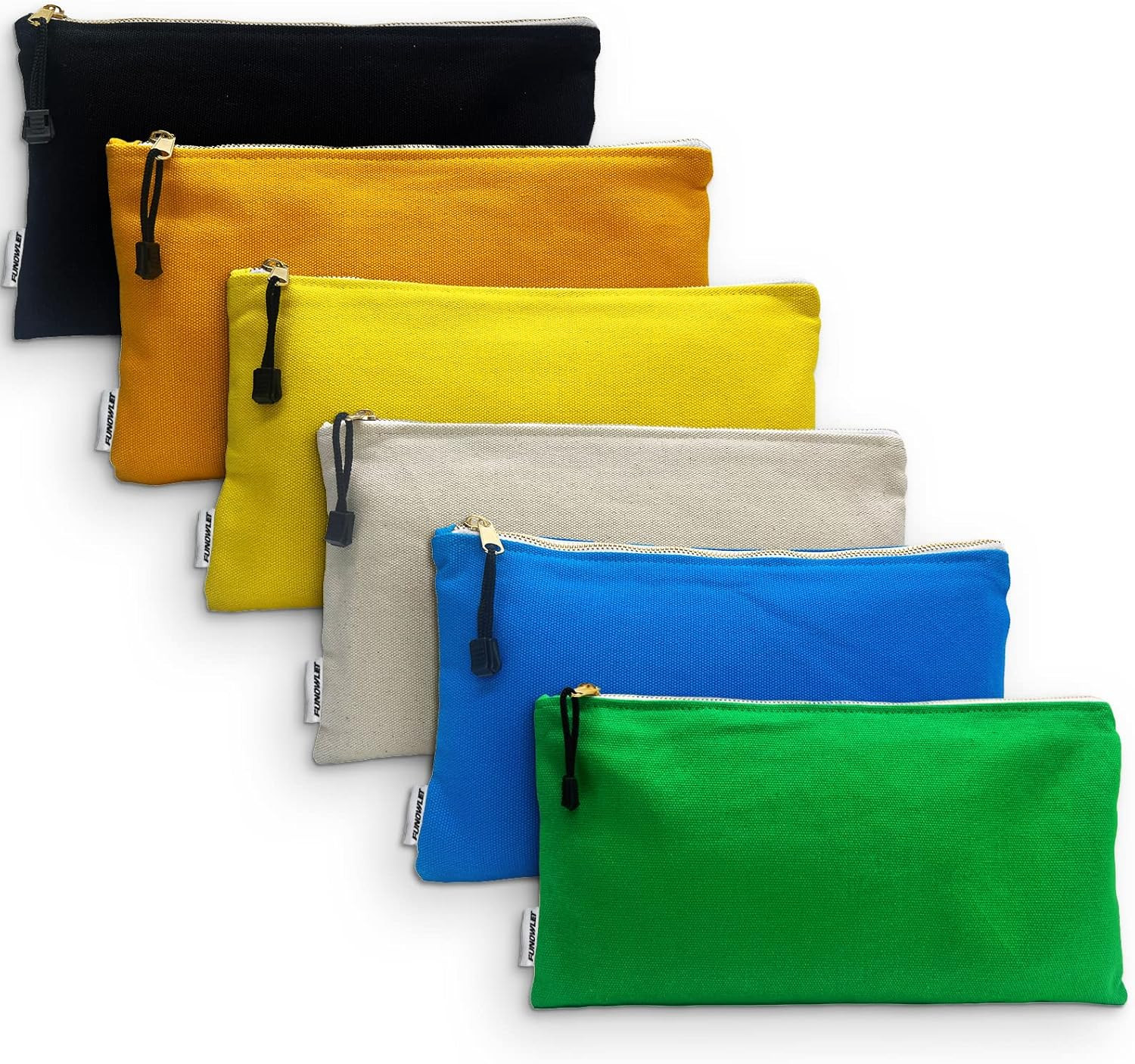 Canvas Tool Bag Zipper Pouch – 6 Pack Heavy Duty Tools Utility Pouches