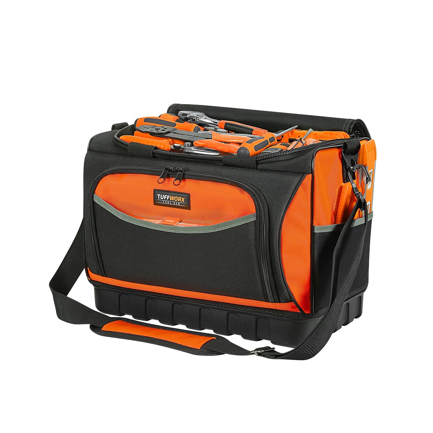 TUFFWORX Tool Bag, Large Tool Organizer Bag with 18 Pockets,15.7x 11.4x 9.8 i…