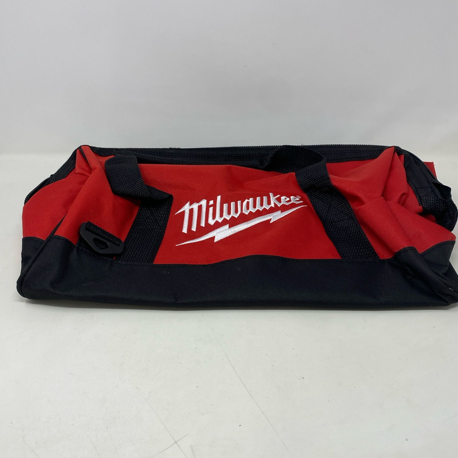 Milwaukee 17″ Heavy-Duty Canvas Tool Bag, Black/Red, 6 Pockets