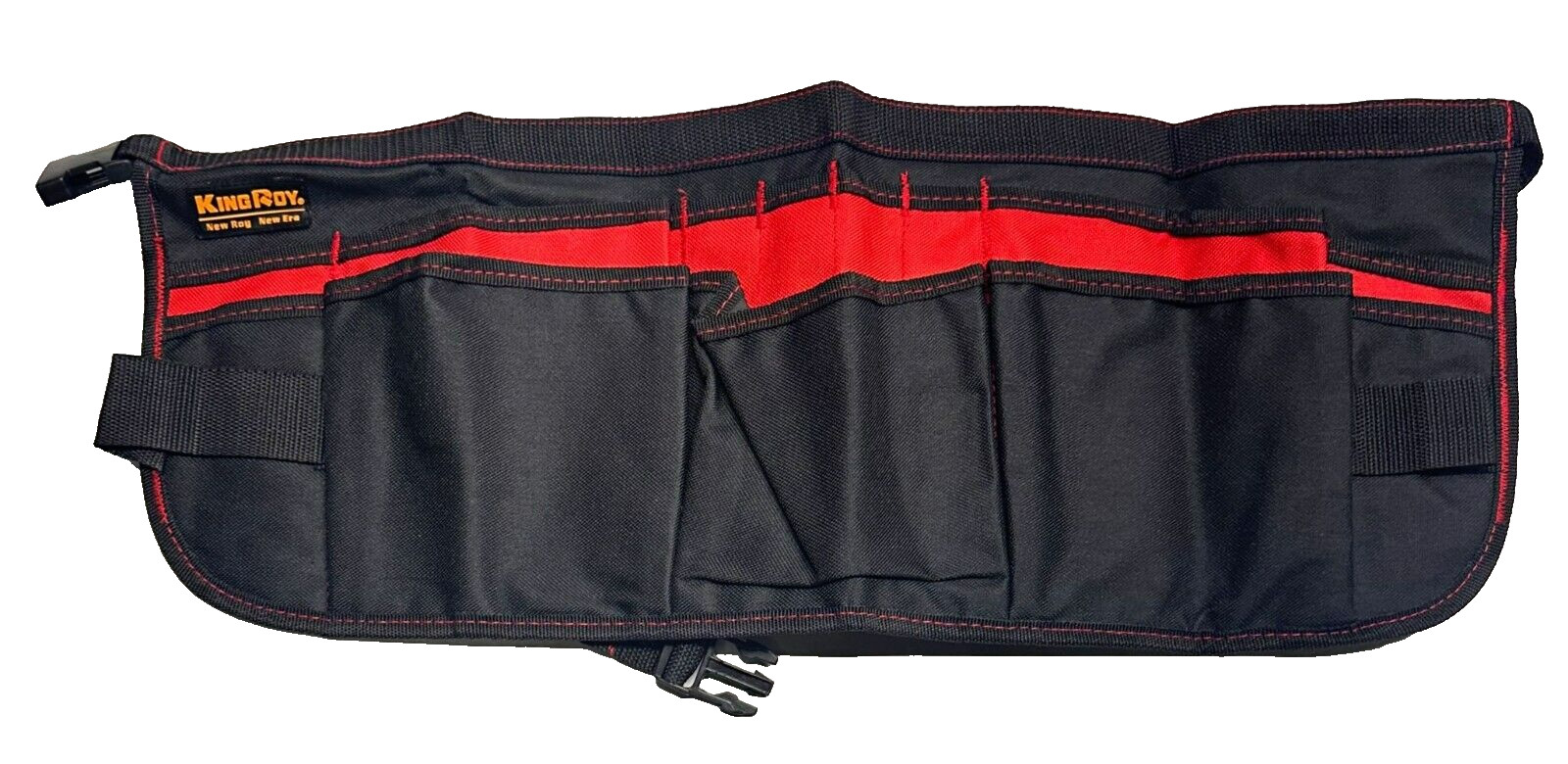 King Roy Adult Nylon 13-Pocket Super Waist Tool Apron Work Belt Black Red