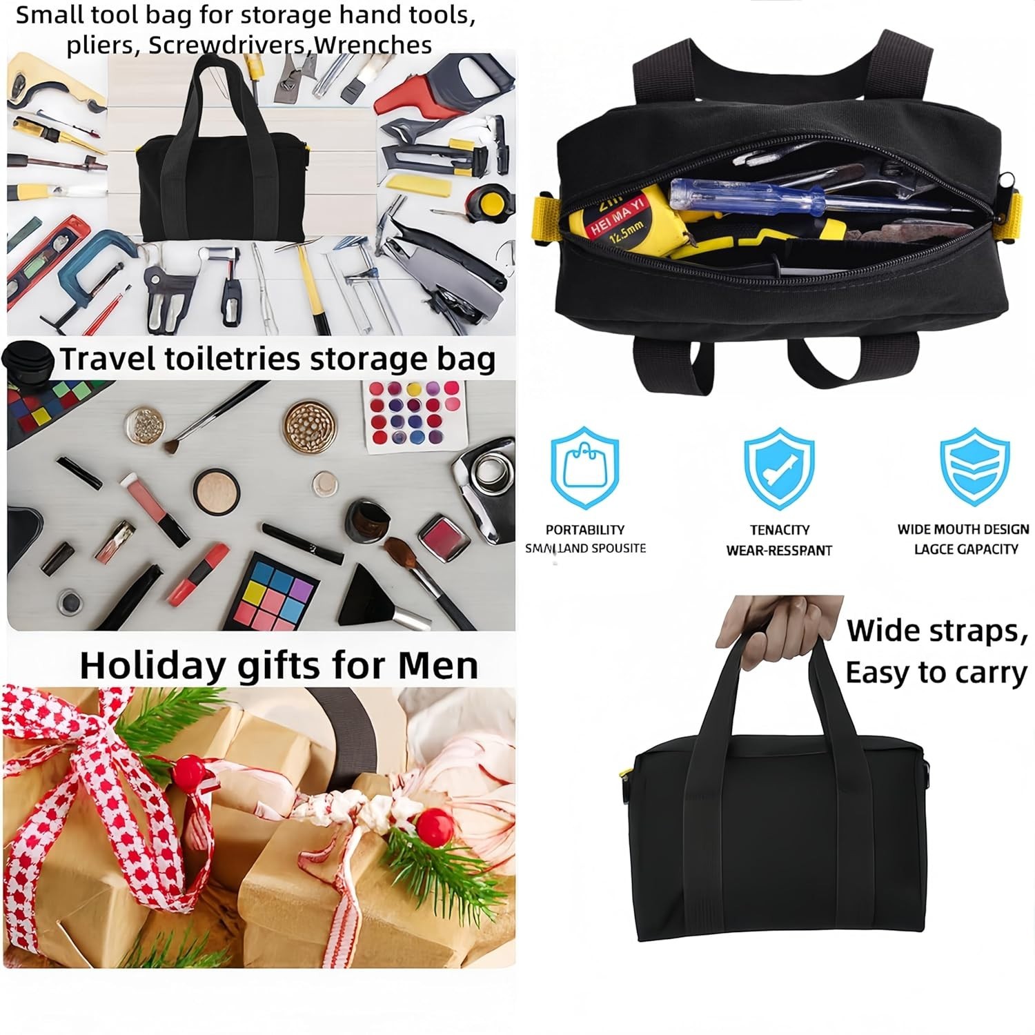 Portable 18 Inch Fabric Tool Bag with Wide Opening – Carry Everything Easily