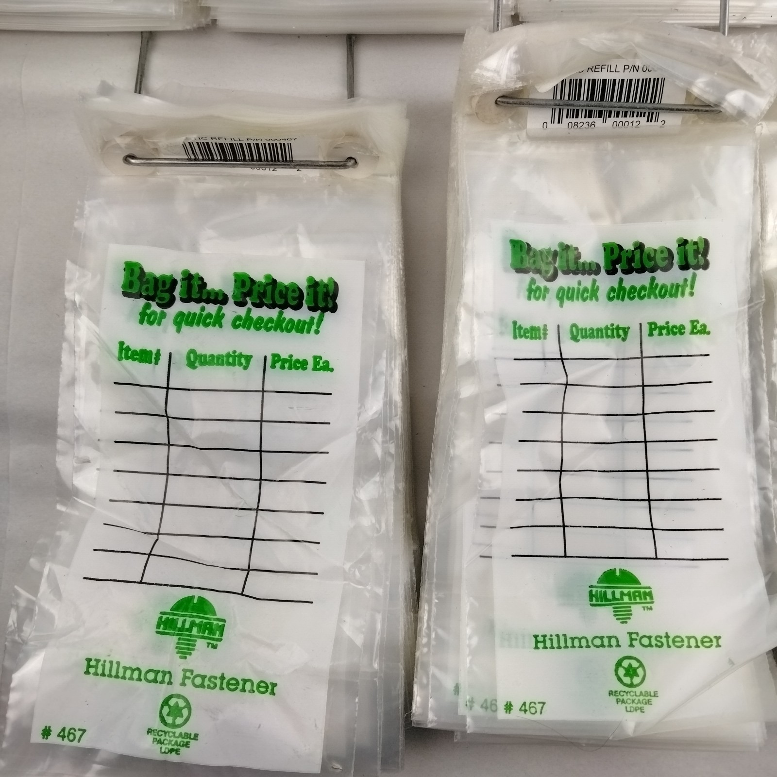 Hillman 467 Self-Service Plastic Fastener Bags 4″ x 8″ (100 Pack) Lot Of 7