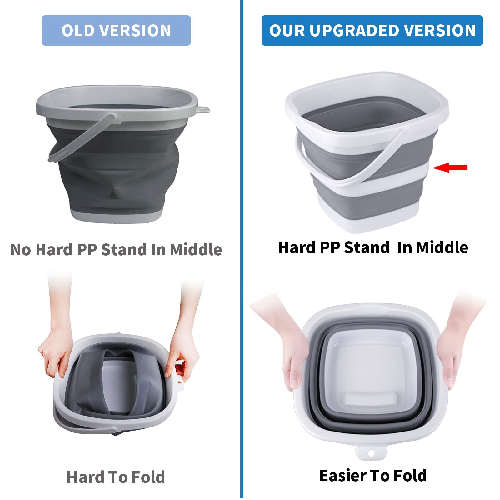 2 Pack Collapsible Buckets 5L 1.3Gallon Small Cleaning Bucket for Household P…