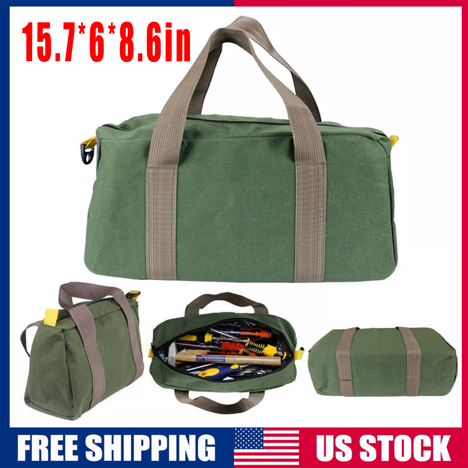 Tool Bag Heavy Duty Carry Tote Storage Work Utility Mechanics Canvas Waterproof