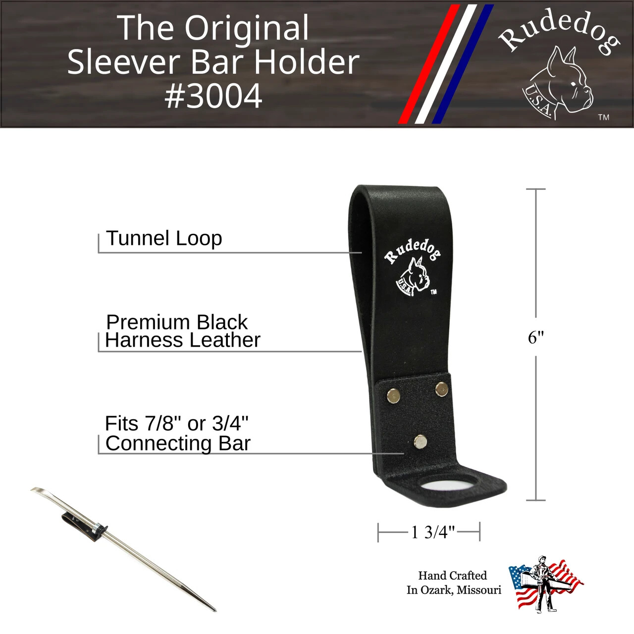 Handmade Rudedog USA “The Original” Sleever Bar Holder For 3/4″ or 7/8″ Bars