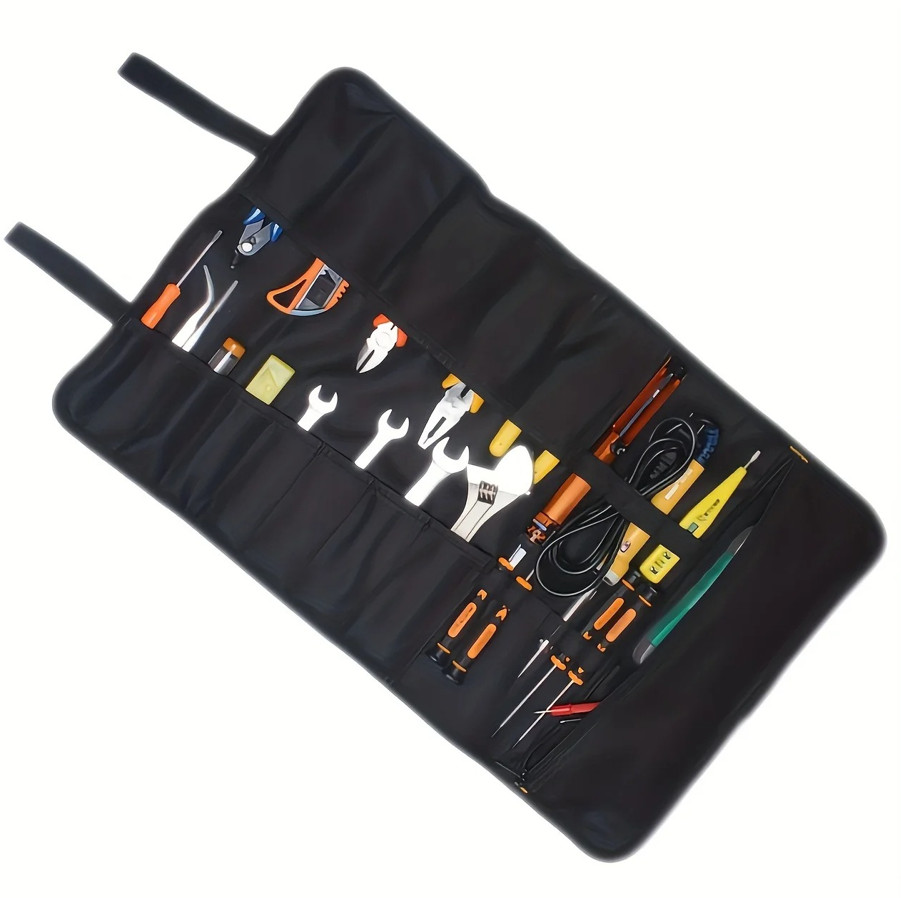 1pc 22 Pocket Oxford Tool Roll Bag Waterproof Wrench Organizer Storage Tools