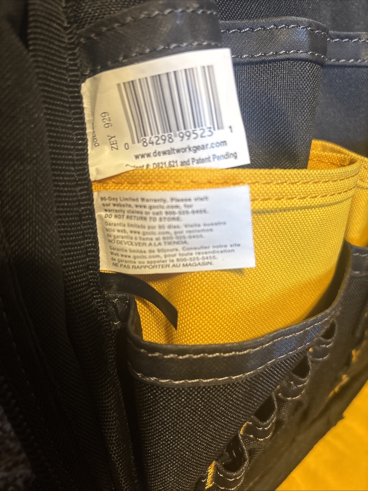 DEWALT DGL523 57 Pocket Lighted Tool Backpack – Black/Yellow