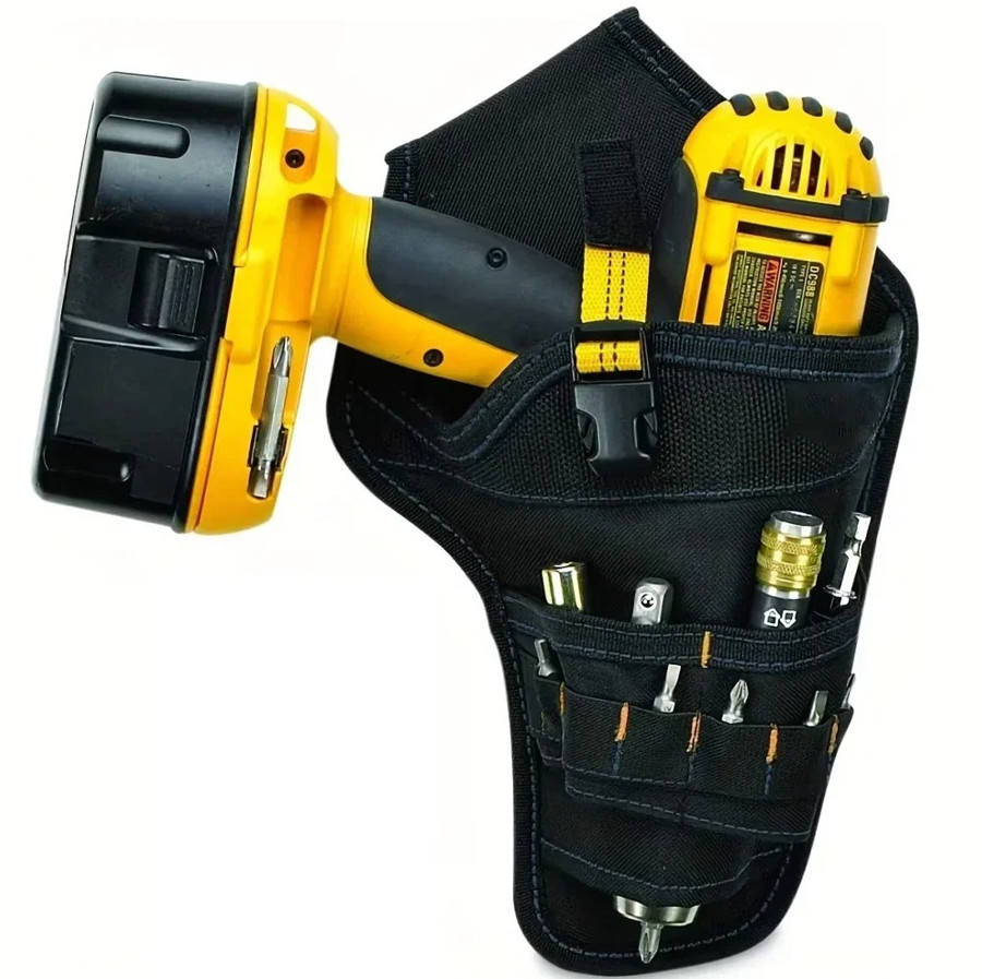 1pc Cordless Drill Holster with Hook & Metal Clip Oxford Cloth Tool Holder – NEW