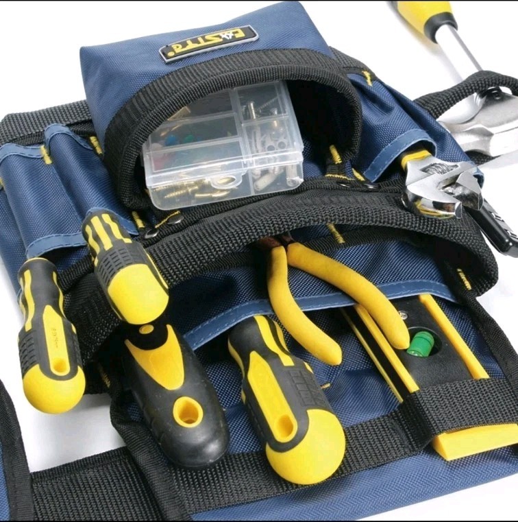 32 pocket 2 Pouch Utility Multifunction Tool Belt Bag Blue
