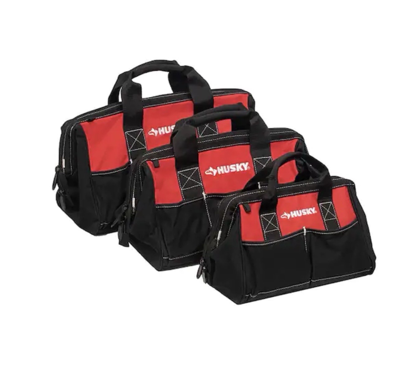 HUSKY 18-inch 15-inch and 12-inch 3-Piece Tool Bag Combo Set