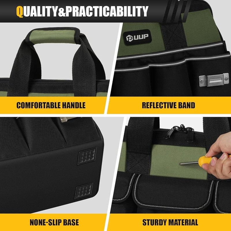 Large Capacity Tool Bag W/ Molle System Adjustable Strap Water Resistant Durable