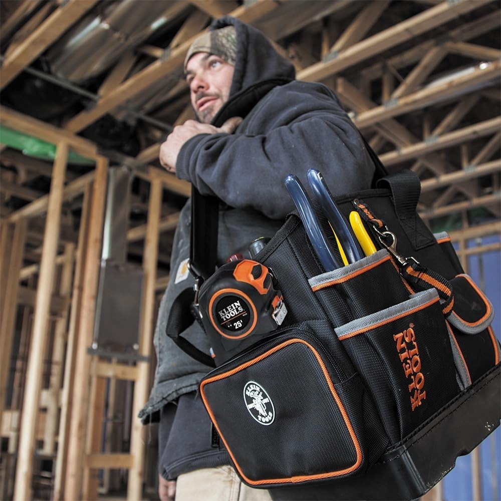 Pro Tool Tote Organizer 10-Inch 40 Pockets Durable Ballistic Weave Padded Strap