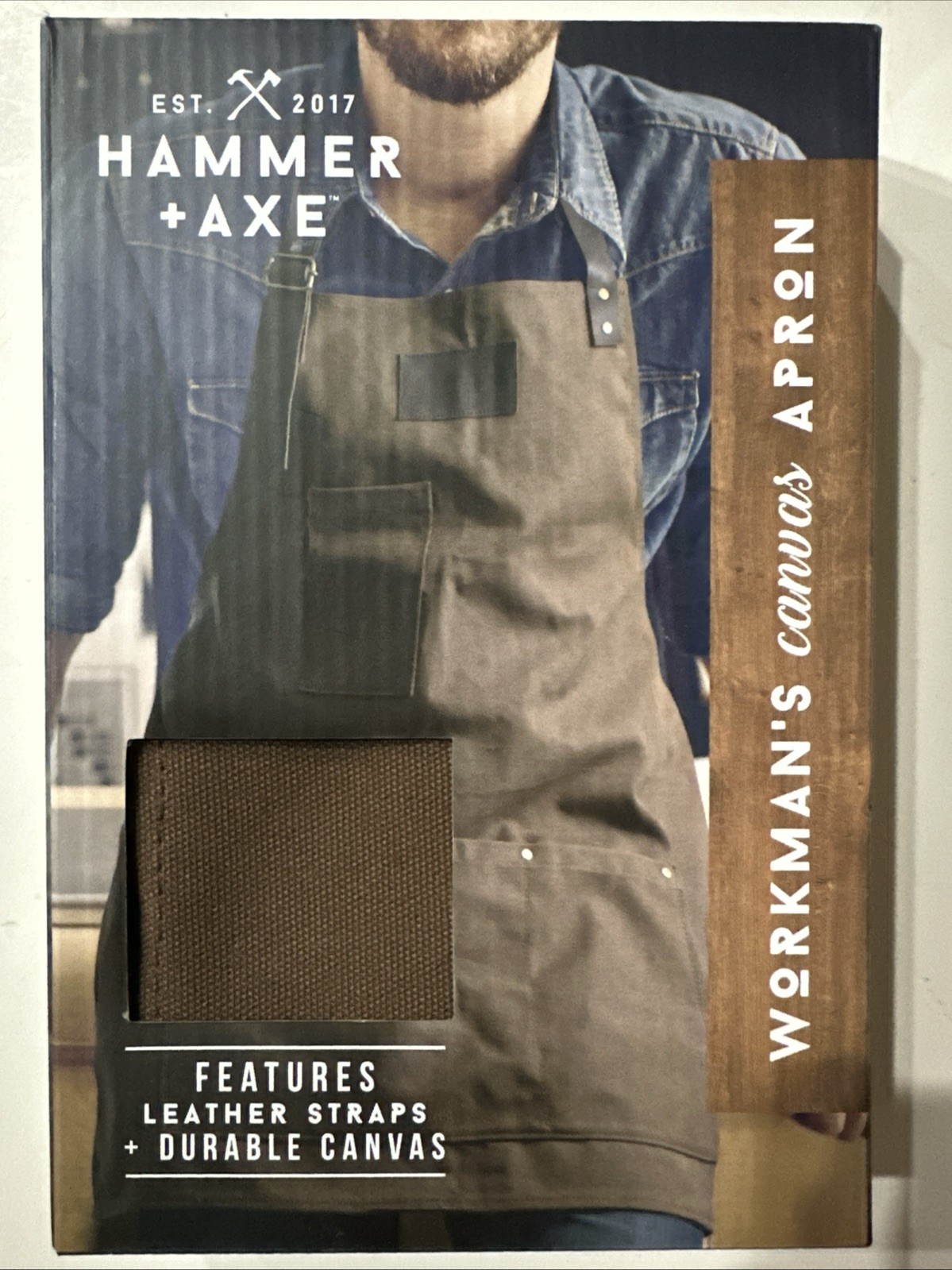 Workman’s Canvas Apron-Leather Straps-Durable Canvas-Hammer&Axe-Brand New Cotton