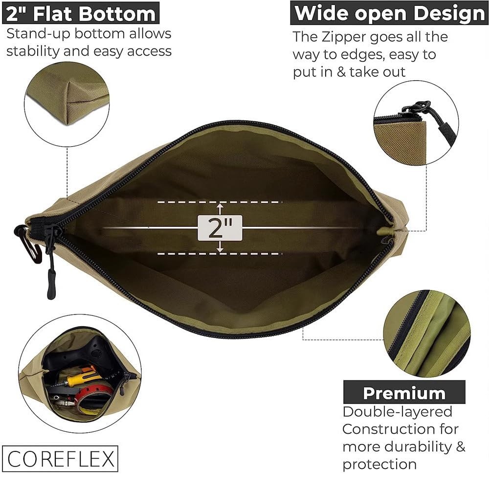 4Pcs Premium Tool Bag Set,12 inch Zippered Pouch with Small, Color 1