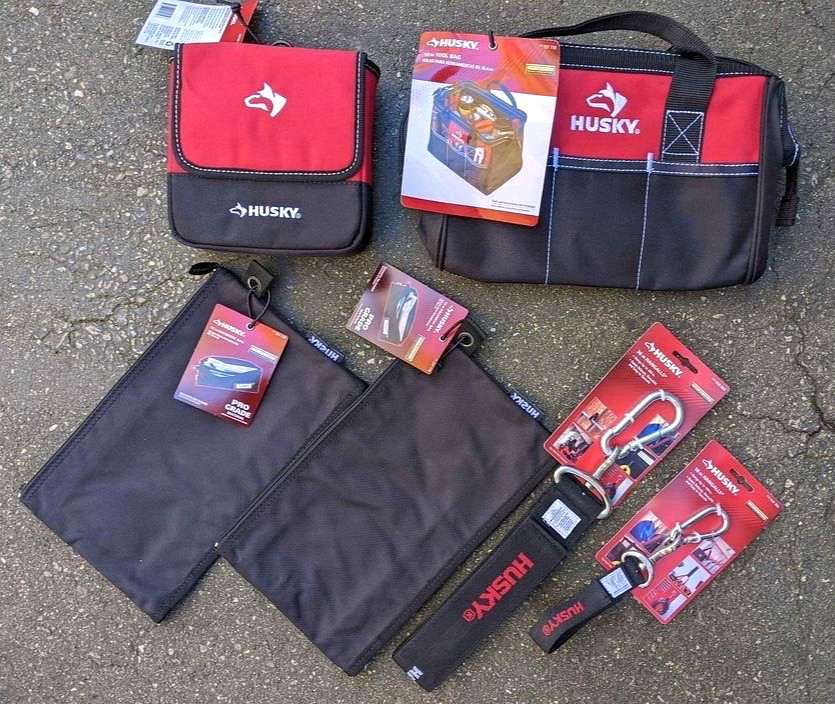 NEW HUSKY TOOLS NYLON BAG 12″ 257-759 POUCH DOCUMENT BAGs HANGALLS 18″ 36″