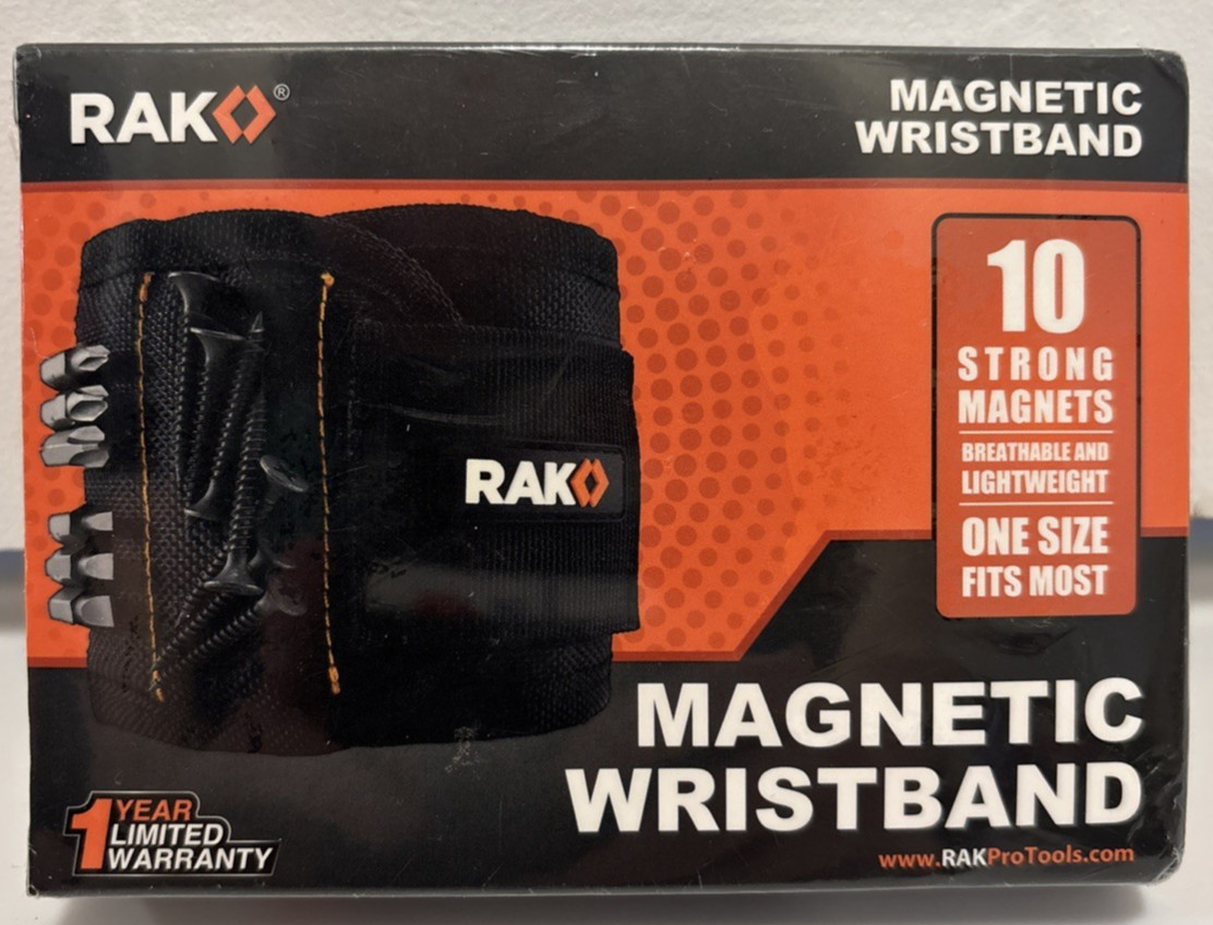 RAK Magnetic Wristband for Holding Screws Wrist Magnet Tool or Screw Holder New