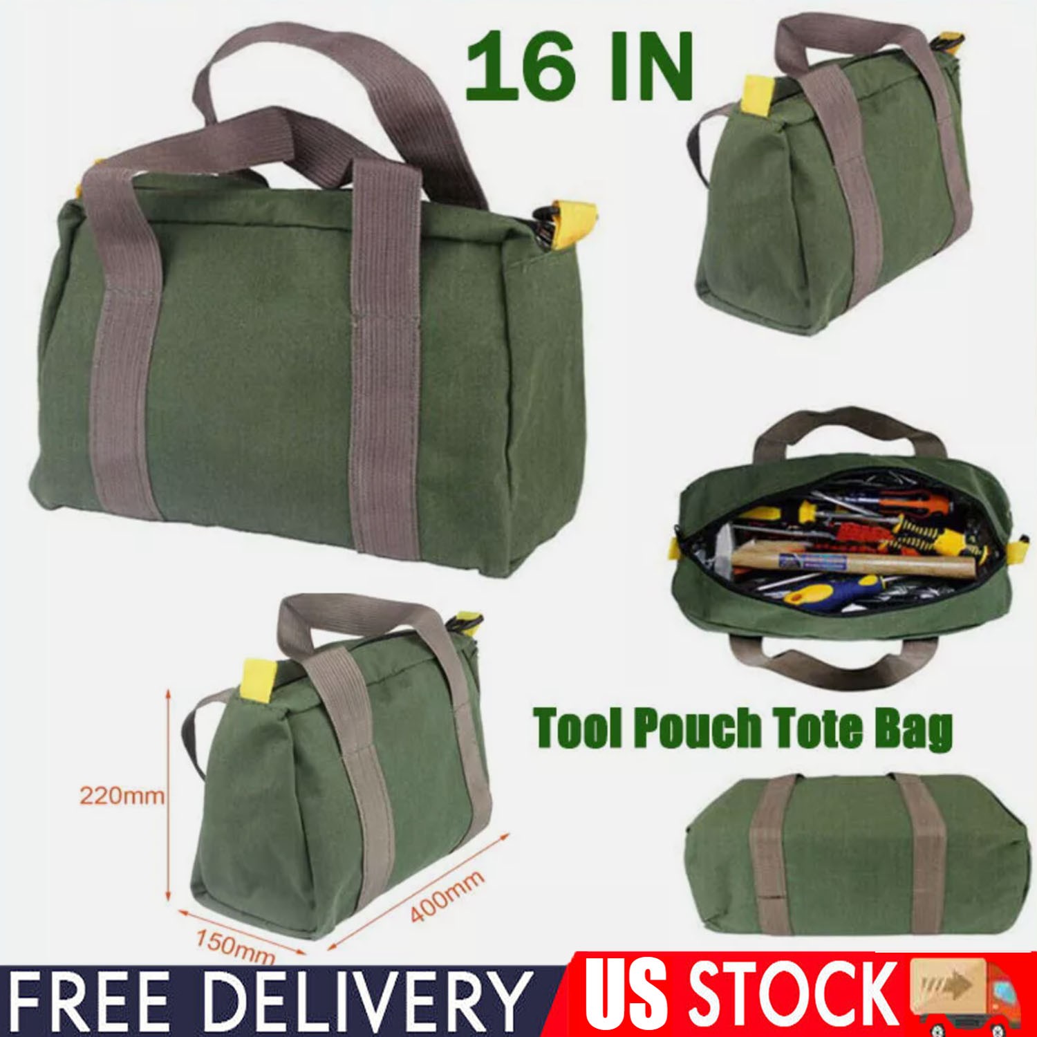 Waterproof Tool Pouch Bag Portable Storage Toolkit Hand Heavy Case Canvas Duty