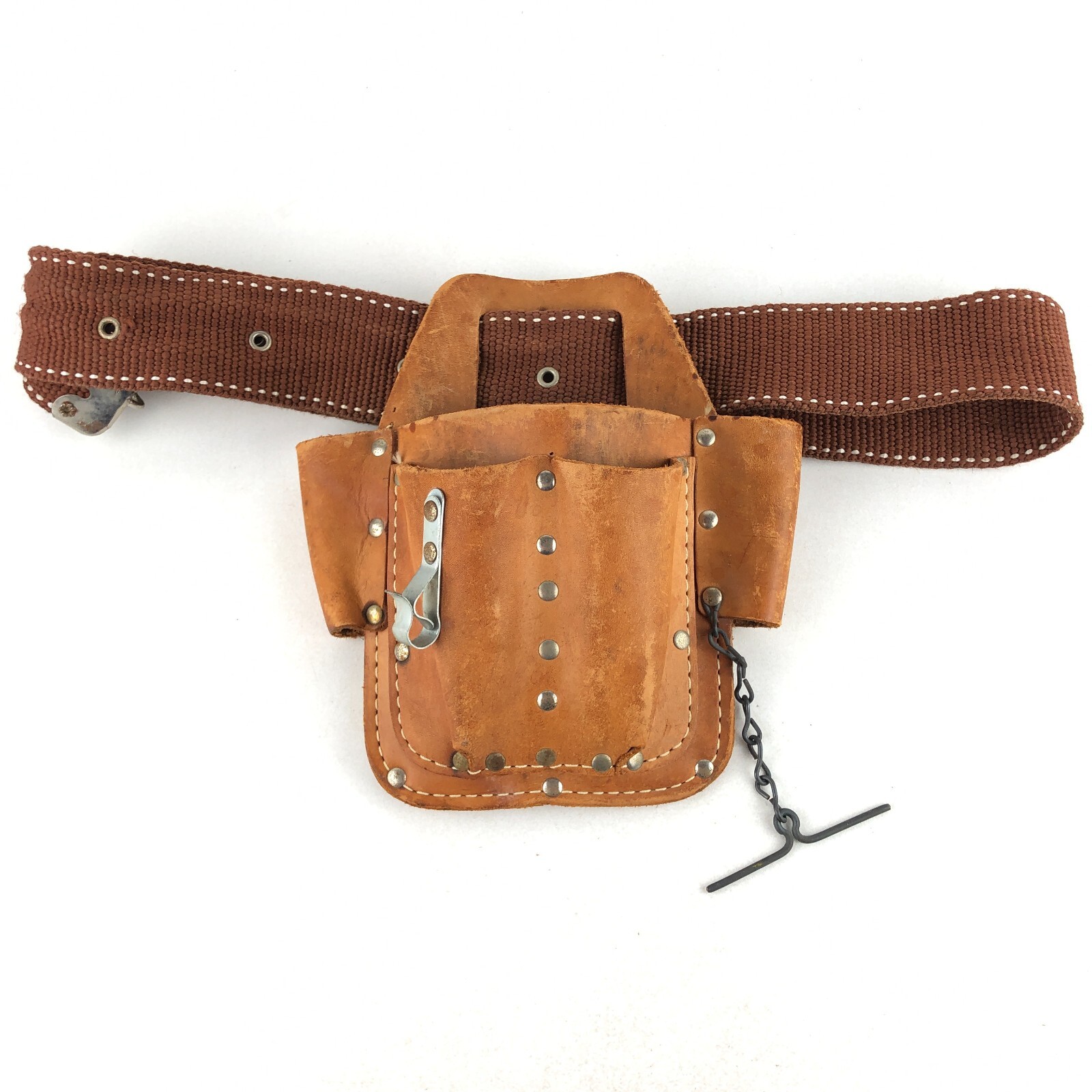 Action Leathercraft LP 403 Professional Tool Pouch With 4 Pockets & Belt USA