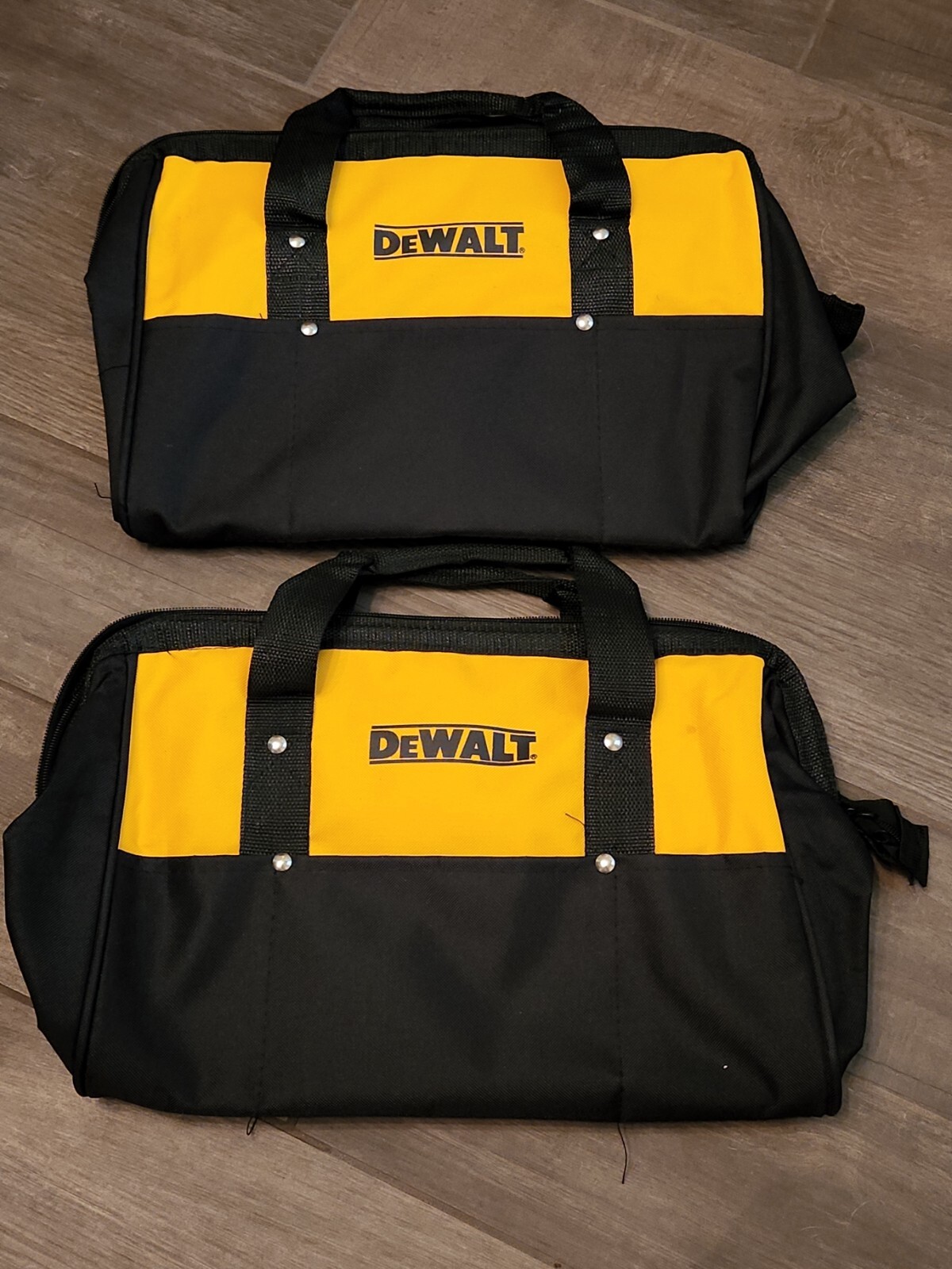 (2) DEWALT 15″×9″×10″ Heavy Duty Nylon Contractor Tool Bags (NA705140) – NEW!