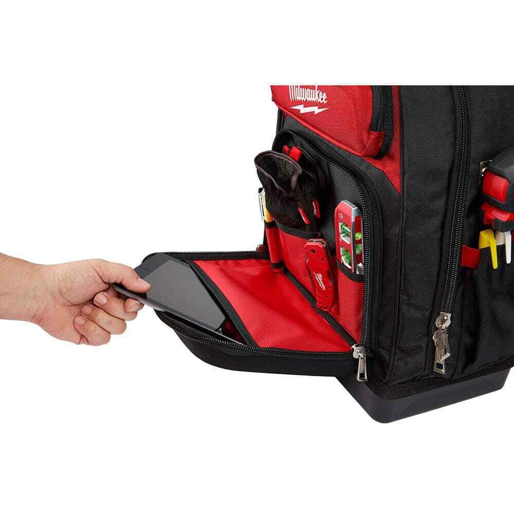 Milwaukee Jobsite Backpack Heavy-Duty Tear-Resistant Tool Storage Hardshell