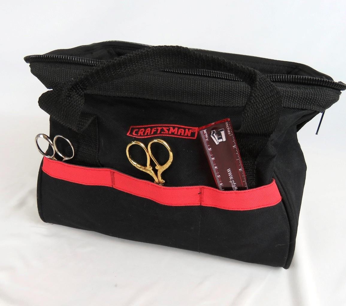 CRAFTSMAN 12″ L x 9″ H x 8.5″ W Tool Crafts Canvas Zipper Tote Carrying Bag Case