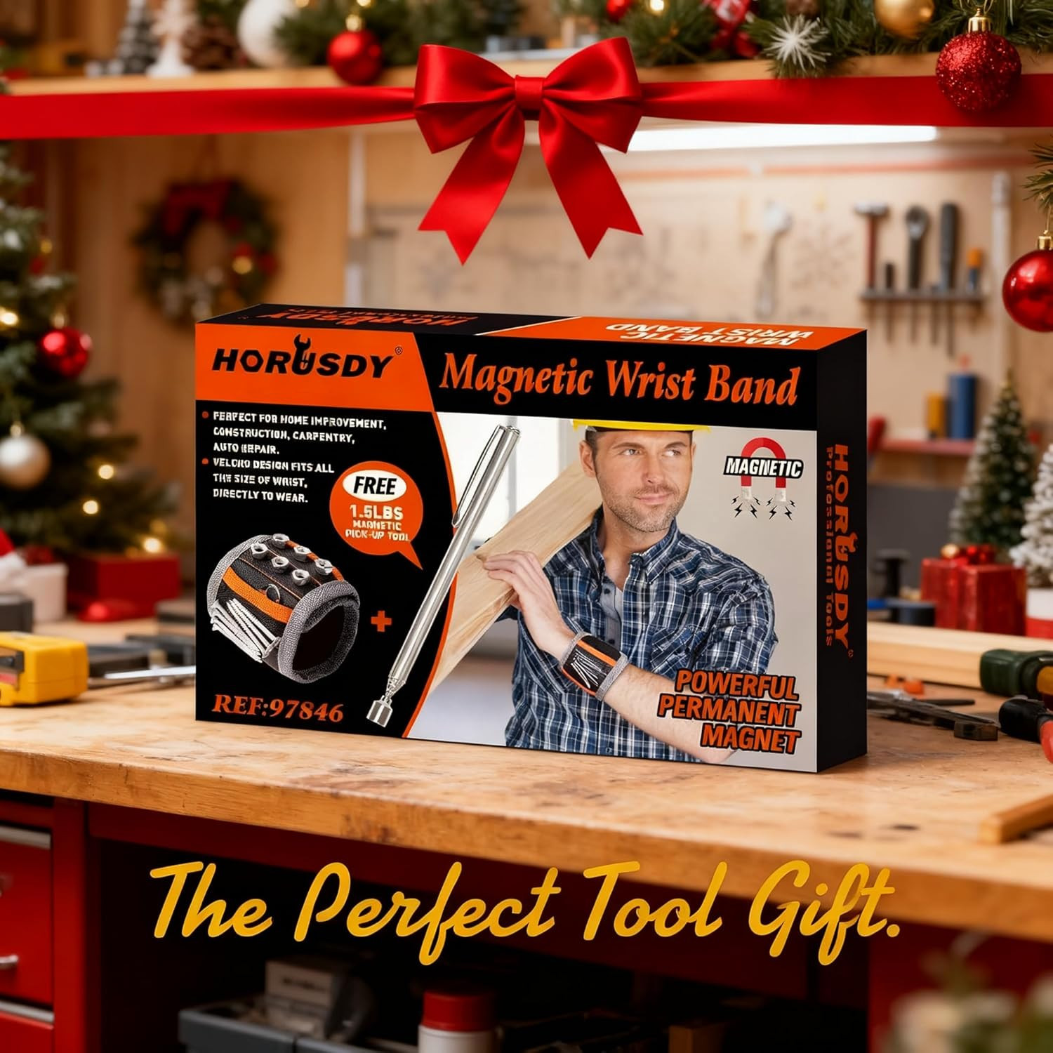 Magnetic Wristband, Stocking Stuffers, Gifts for Men, Premium Tool Belt for Hold
