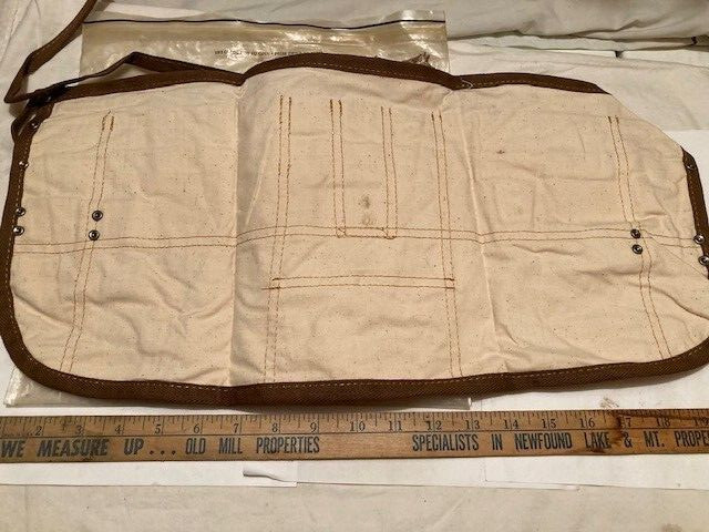 USA LEATHER NECK Atchison Canvas Cotton Nail Bag Tool Holder Apron – New In Pkg