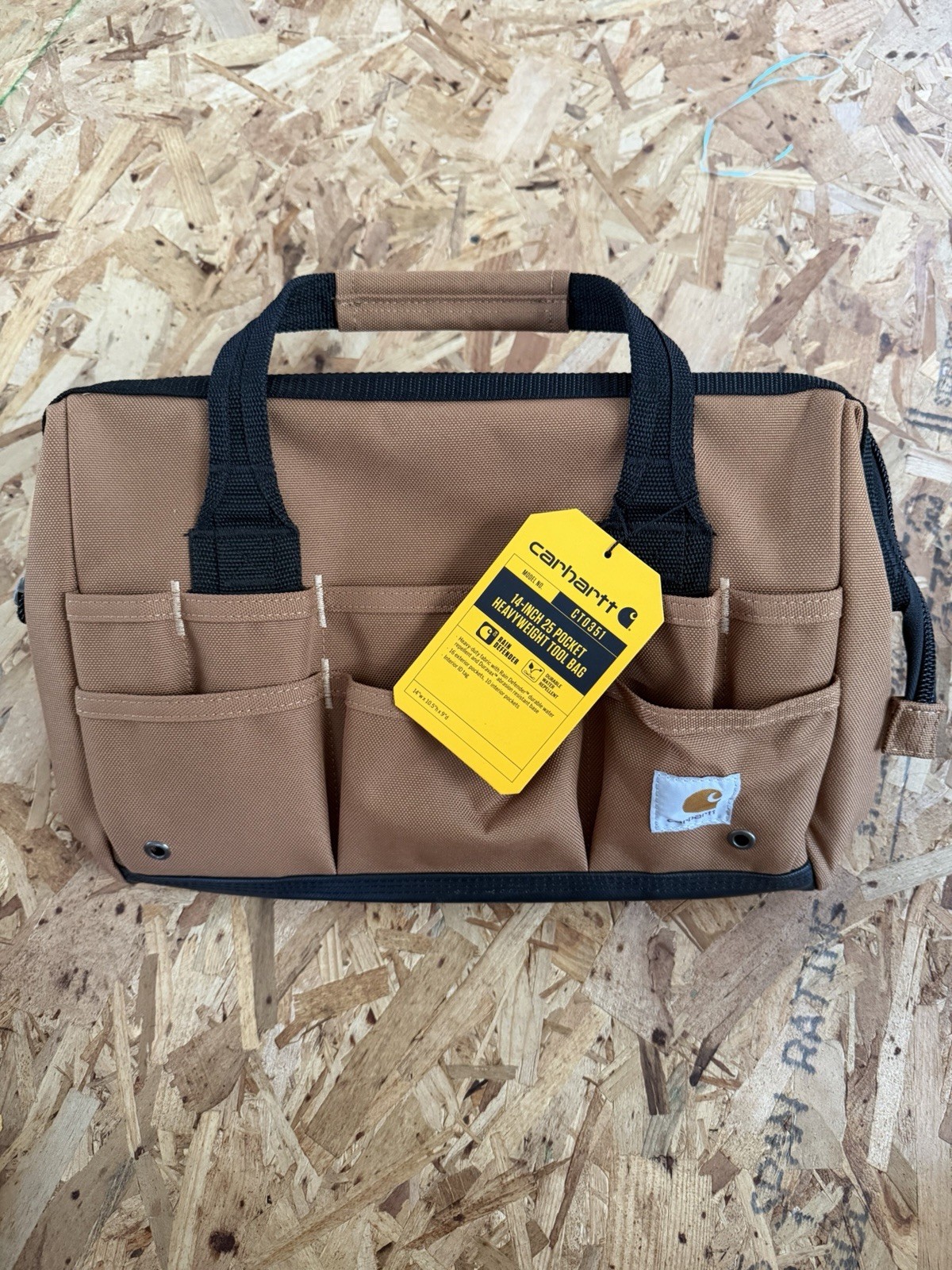 Carhartt 14 Inch Heavyweight Tool Bag with 26 Pockets, NWT Campany Name