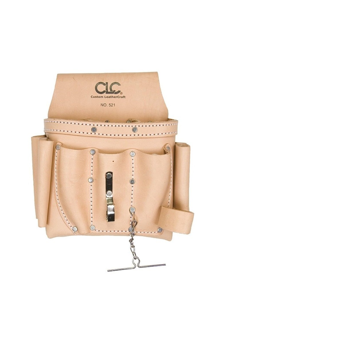 CLC Custom Leathercraft 521 Electrician’s Tool Pouch, Heavy Duty, 8-Pocket, Tan