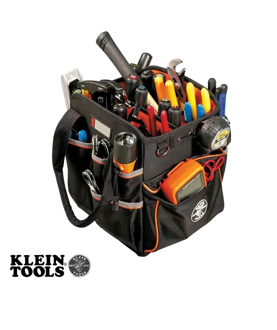 Tool Bag Tradesman Pro Tool Tote 40 Pockets 10-Inch Klein Tools
