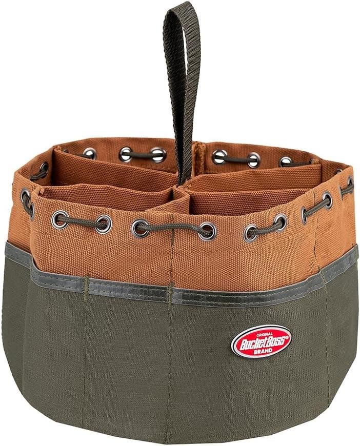 19-Pocket Canvas Organizer Parachute Bag in Brown for Tools & Small Parts