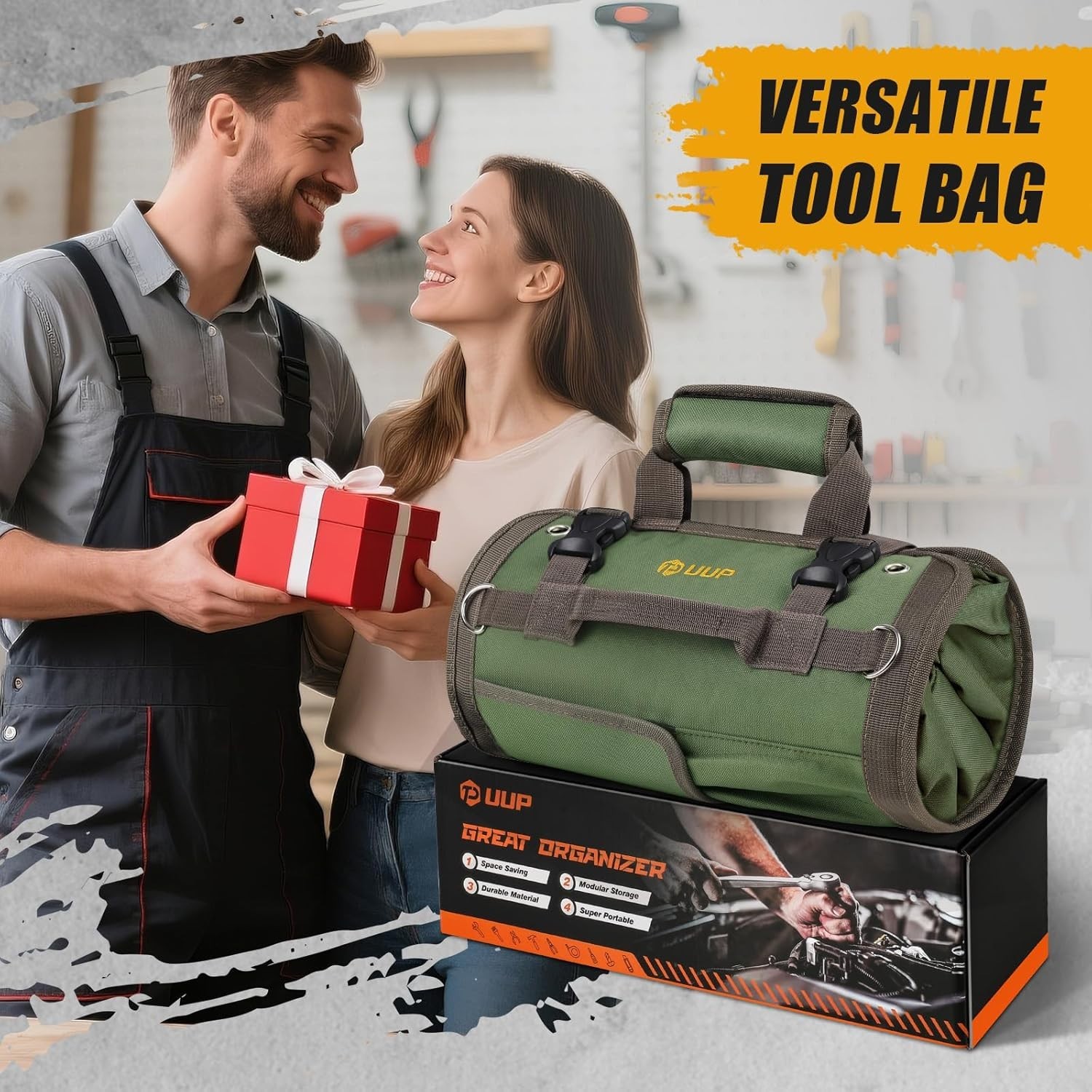 Compact Tool Roll Bag with 11 Compartments – Perfect for Mechanics & Craftsmen