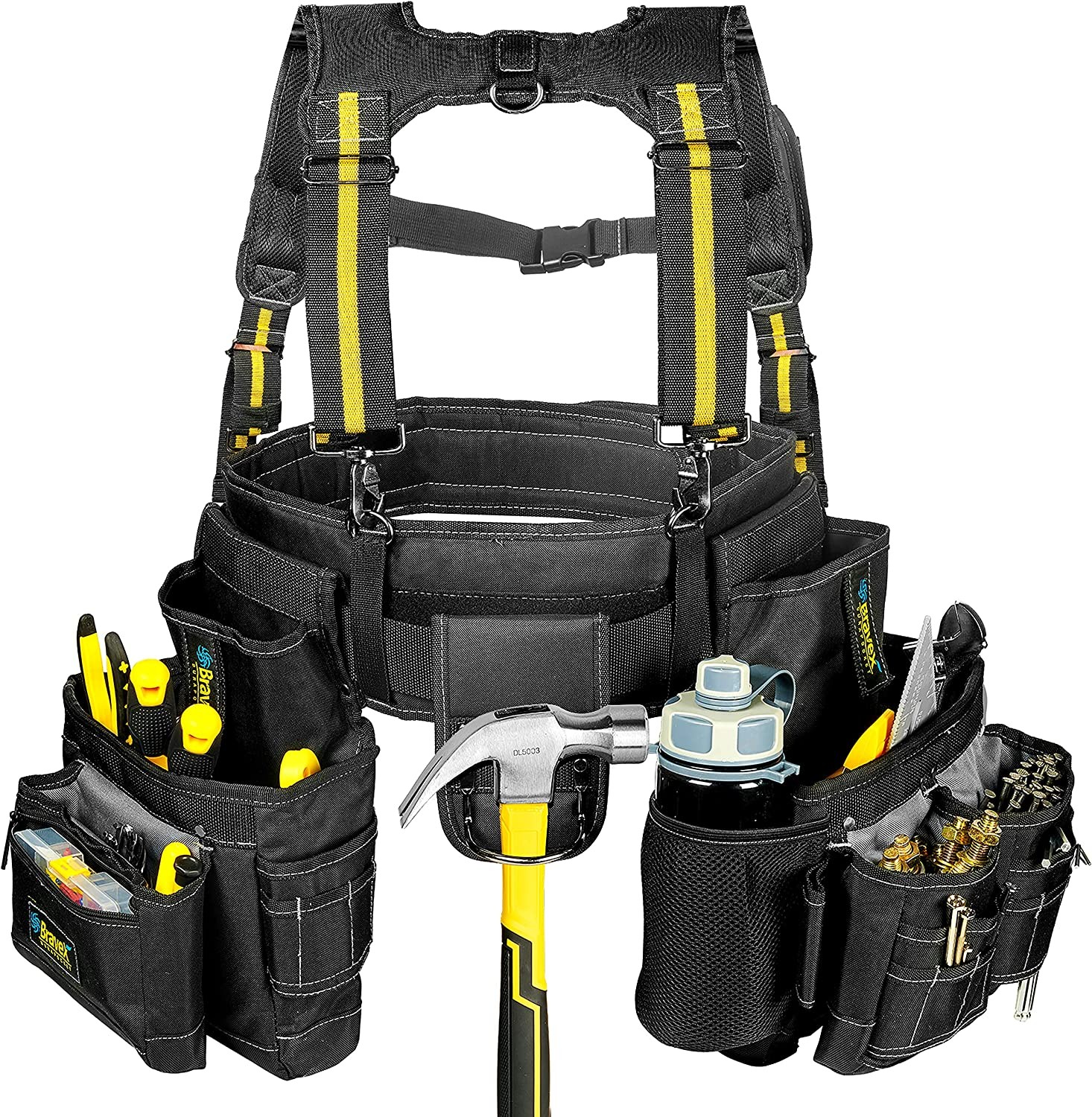 Tool Belt Suspenders, Tool Vest Pro Ultra 20 Bags Y-Style Toolbelt For Framers