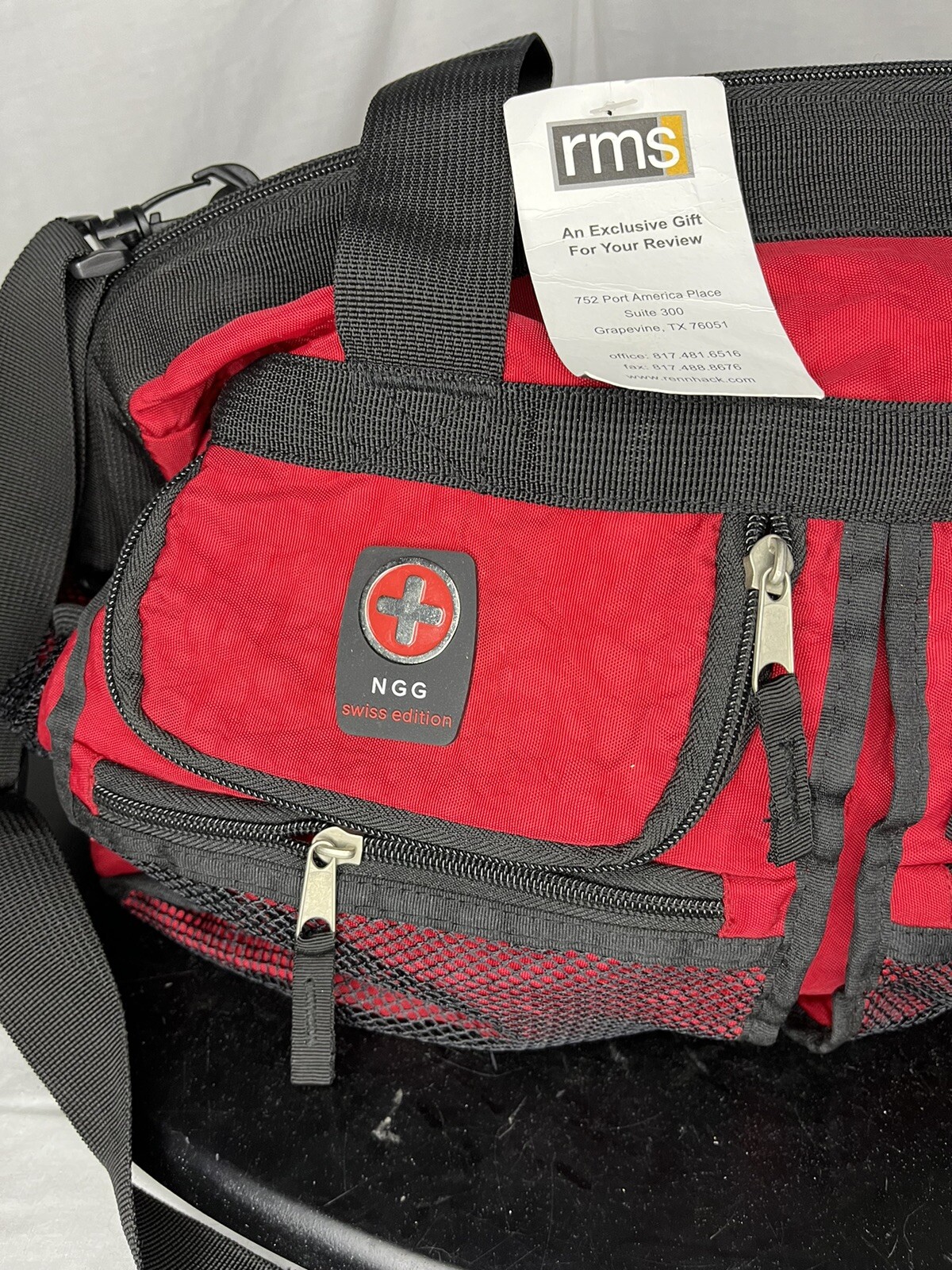 NGG Swiss Edition Tool Bag Top Wide Mouth Contractor Storage Tote Red
