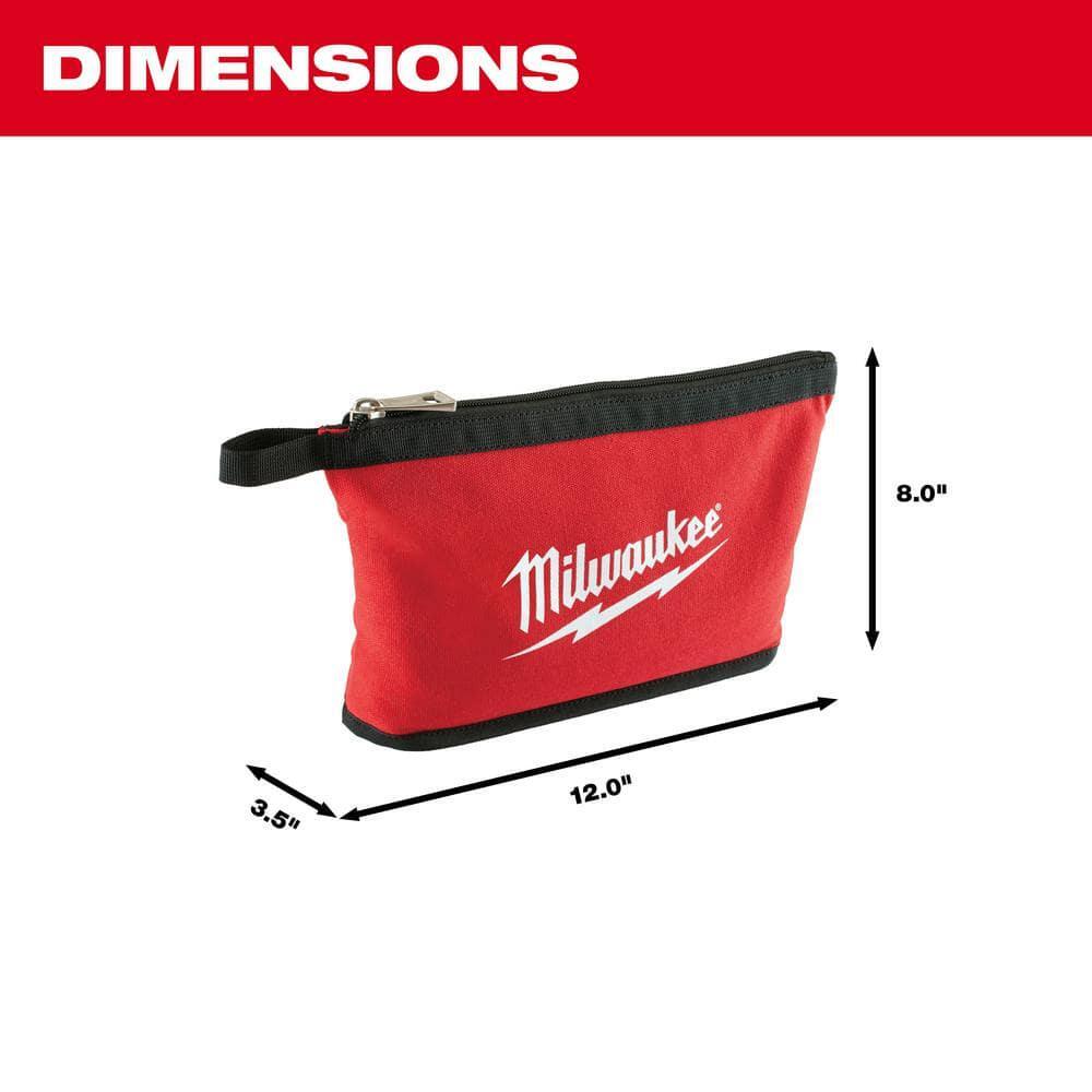 20 in. Packout Tote Modular Storage with Red Tool Zipper Bag Impact Resistant