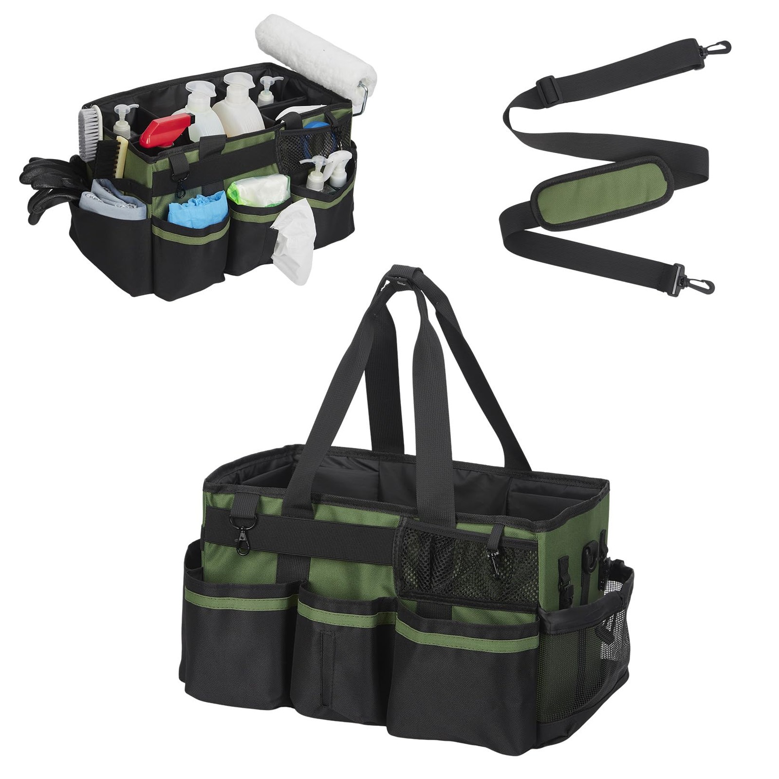 Waterproof Wearable Cleaning Caddy Extra Large Oxford Bag Adjustable Belt