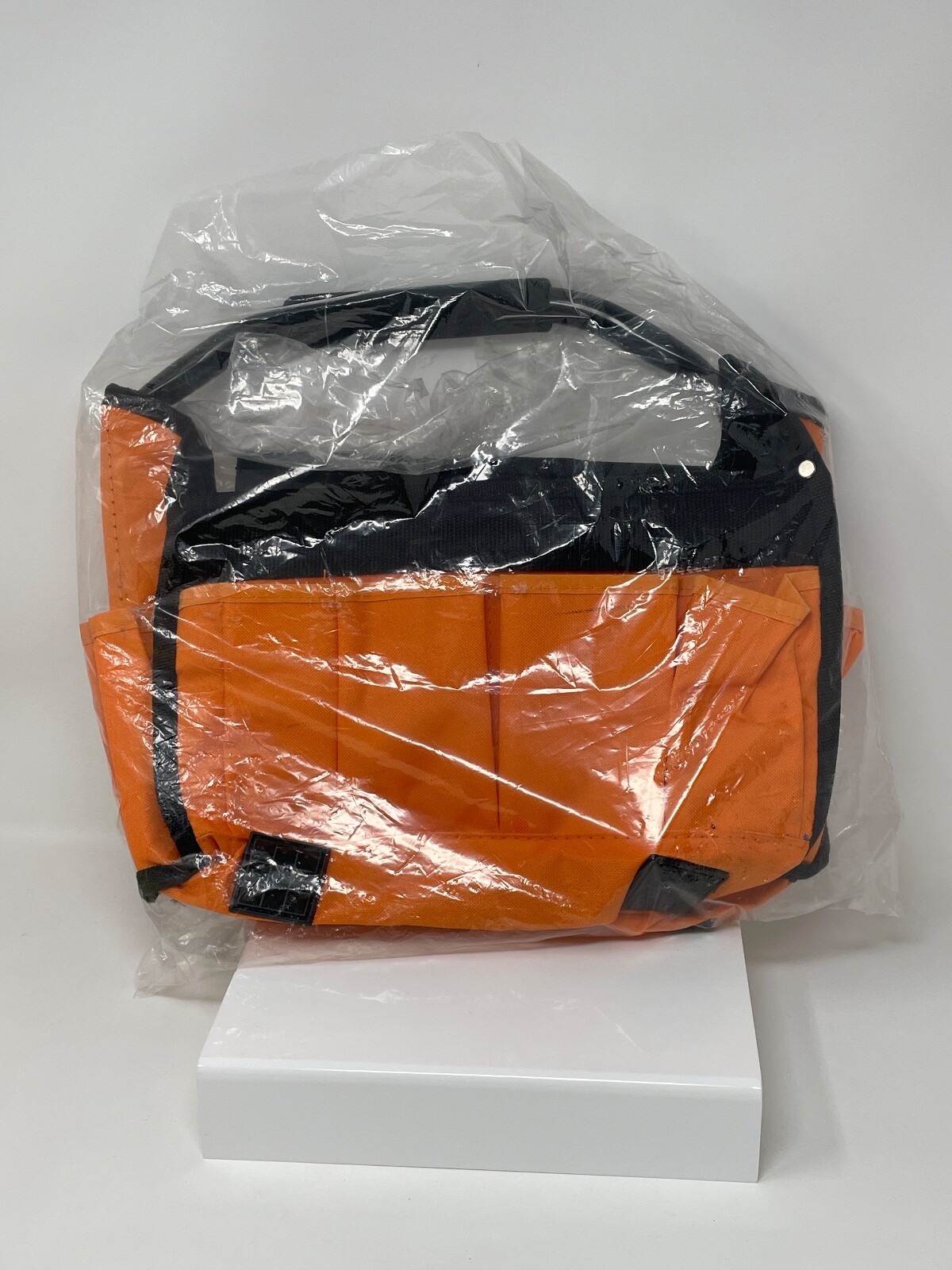 Collapsible Tool Bag, Exterior Pockets, Foam Padded Handle, Orange Torelli Tools