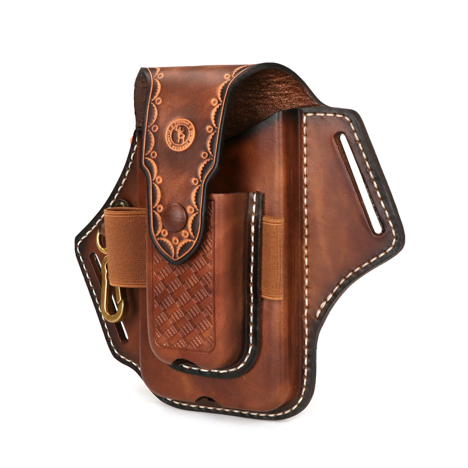 Tourbon Leather EDC Multitool Carry Sheath Belt Holster Pen Pouch Phone Case