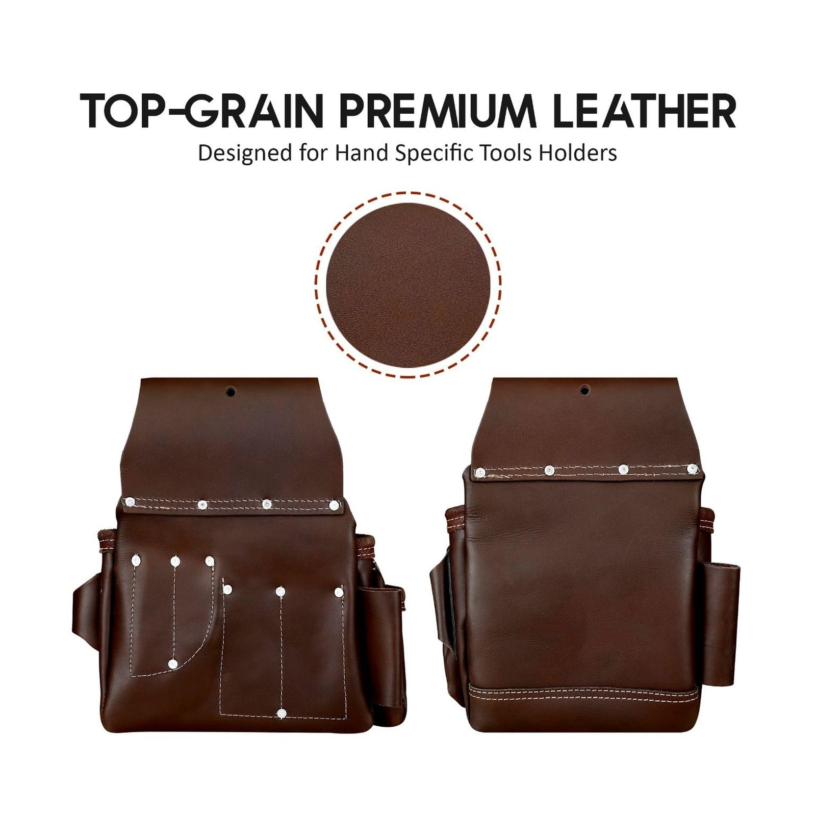 AP-Leather PRO-19 100% Genuine Full Grain Leather Tool Belt/Pouch/Bag, Tool B…