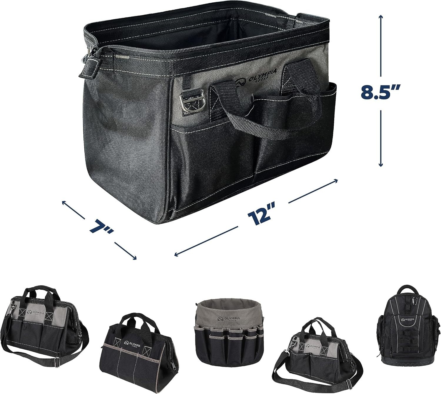 Durable 12-Inch Tool Organizer with 4 Pockets & Water-Resistant Design