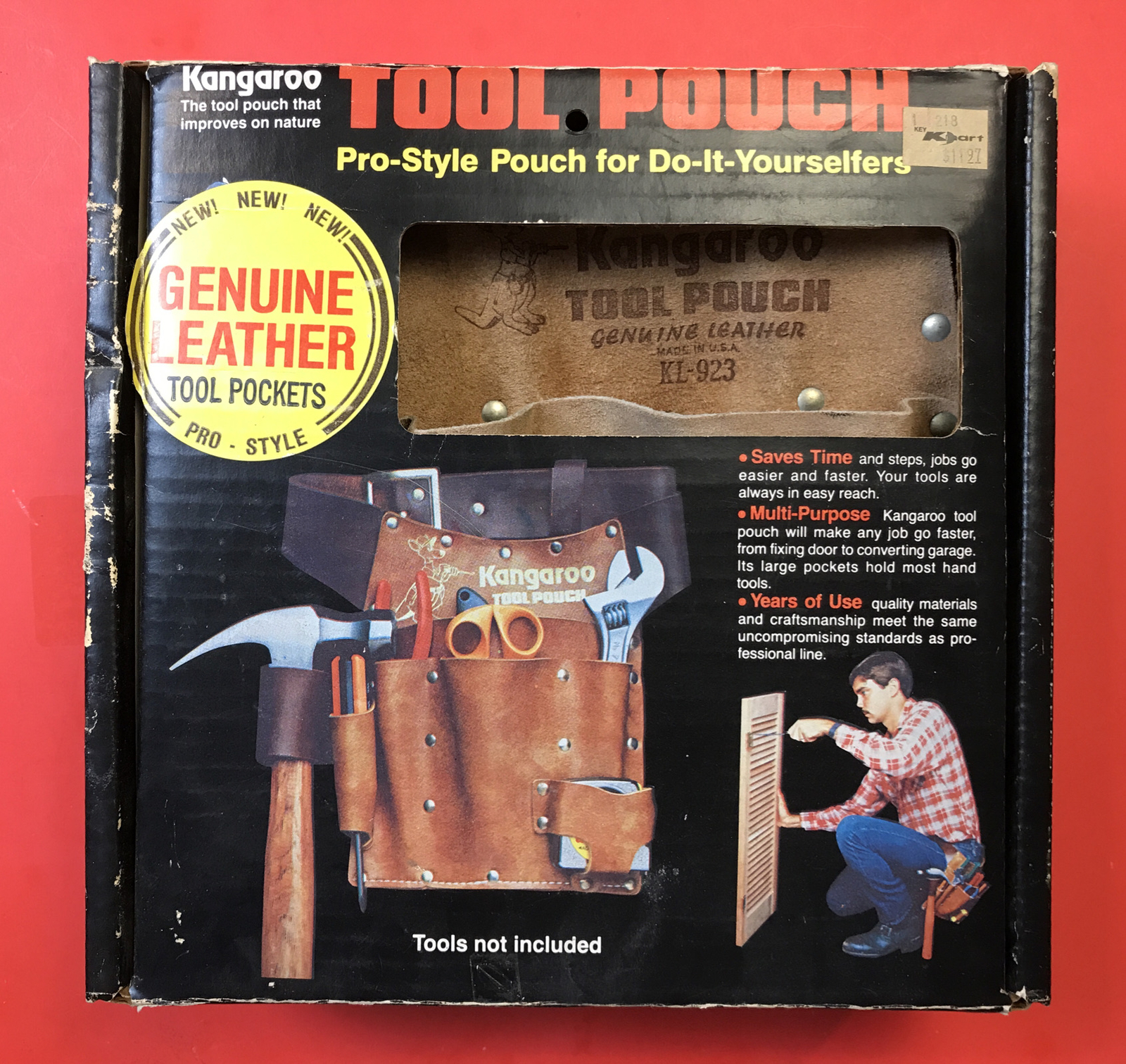 RARE! VTG NEW IN BOX, NEVER WORN! Kangaroo Tool Pouch, Genuine Leather Pro-Style