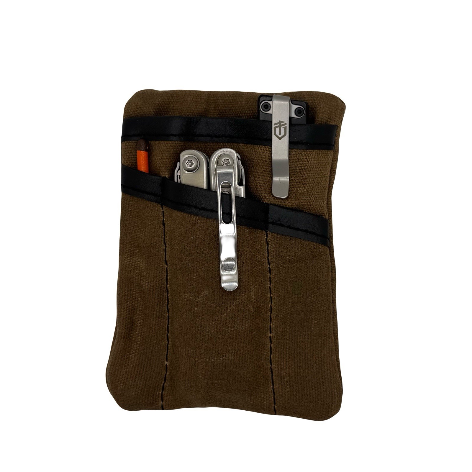 Waxed Canvas Pocket EDC Organizer – Brown