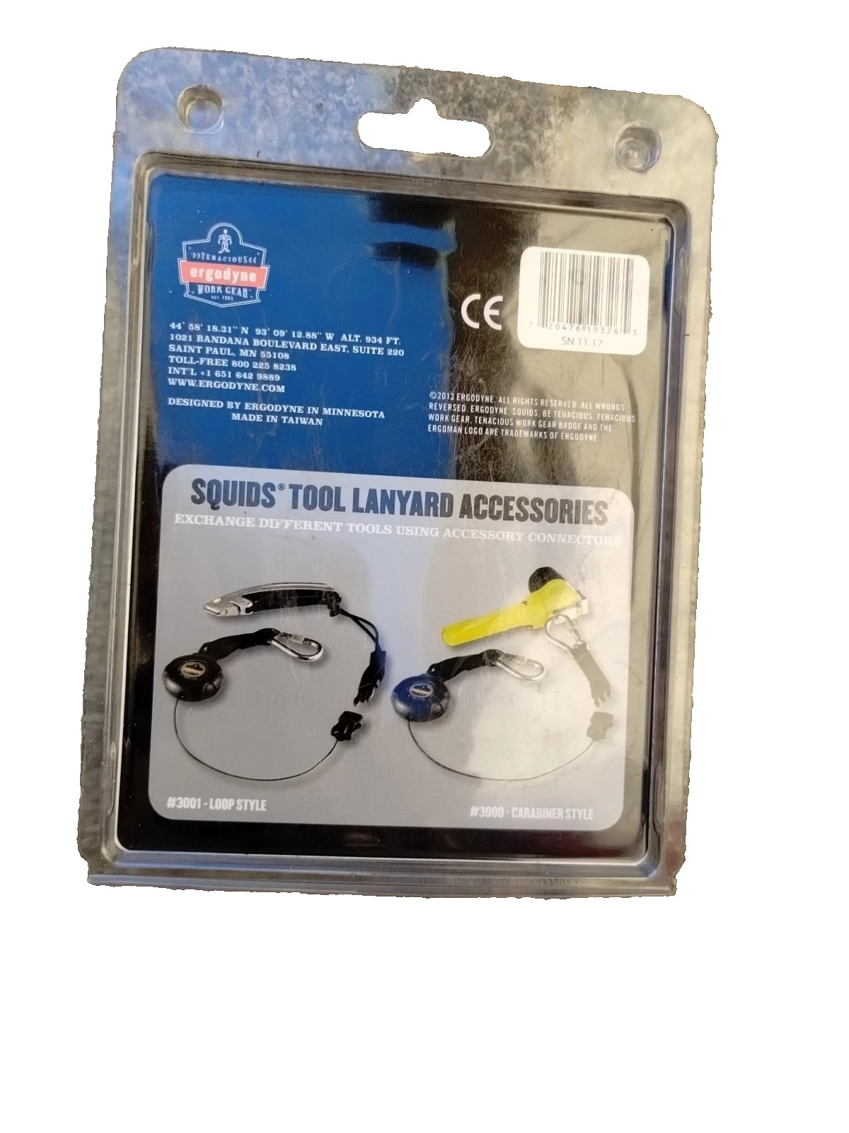 ERGODYNE 3026 Loop Ended Tool Attachments, Pack of 3, Tool Weight Capacity 2lbs
