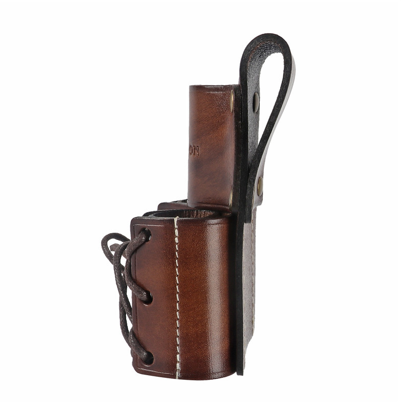 TOURBON Leather Double Bull Pins Belt Holder Spud Wrench Tools Carrier Sheath US